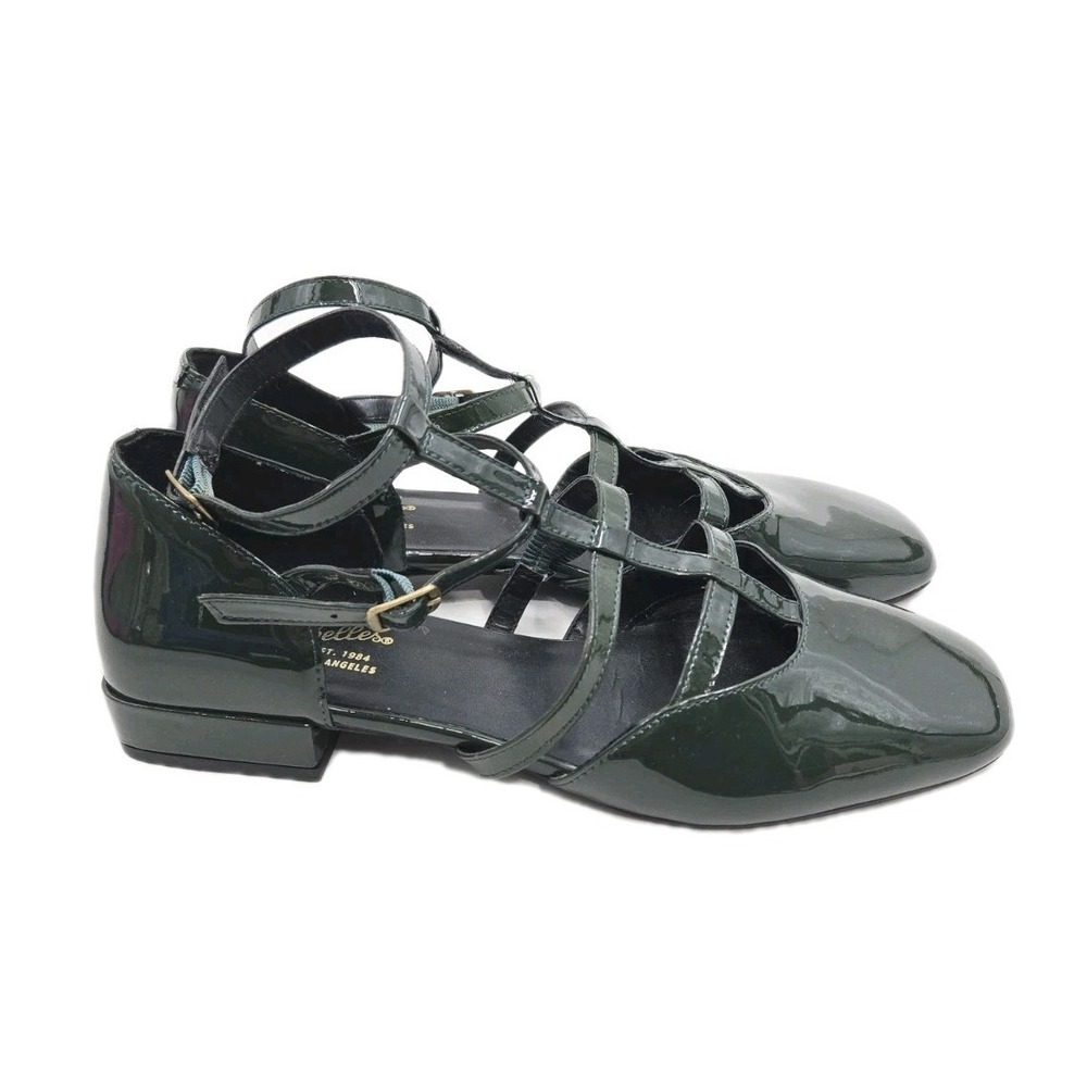 Seychelles Kissing Booth Strappy Oxford Woman's 8.5 Forest Green Patent Leather